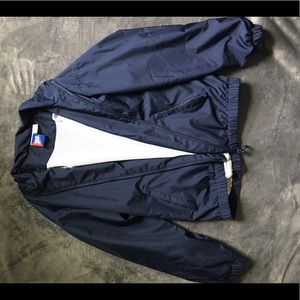 Navy blue exercise jacket